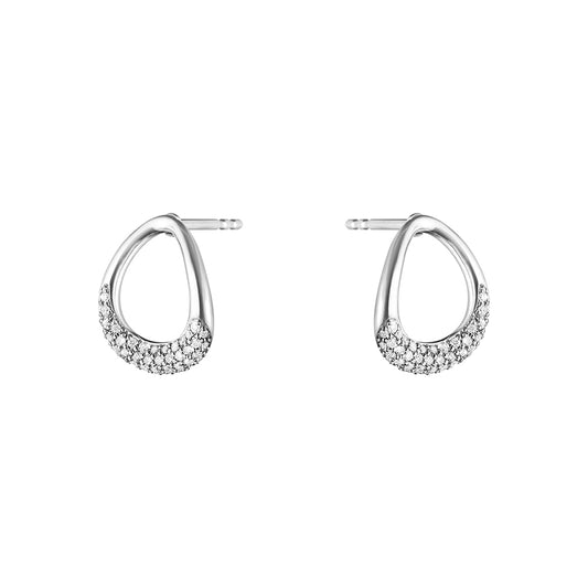 Georg Jensen Offspring Silver And Diamond Earrings