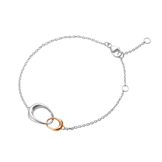 Georg Jensen Silver And 18ct Rose Gold Offspring Bracelet