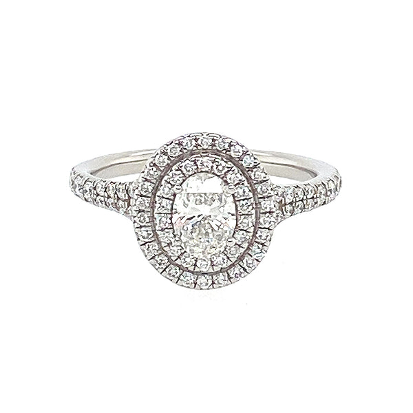 Oval Double Halo Diamond Engagement Ring