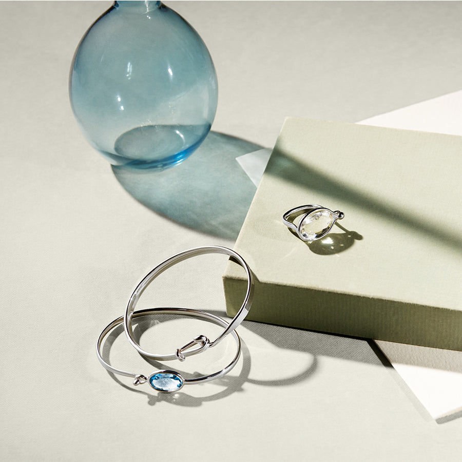 Campaign photograph of Georg Jensen Silver Torun Bangle