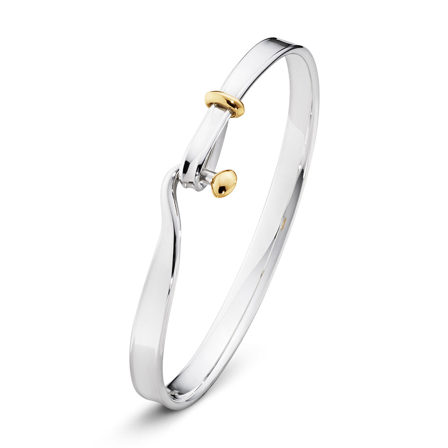 Georg Jensen Silver And 18ct Gold Torun Bangle