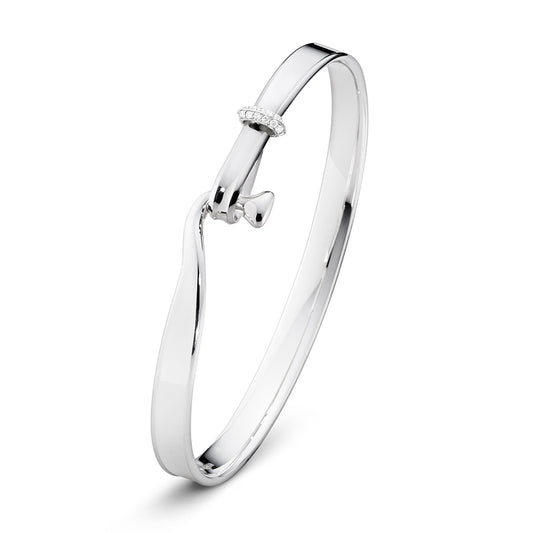 Georg Jensen Silver And Diamond Torun Bangle