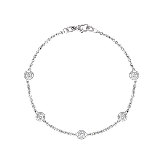 Solo Multi Stone Bracelet in 18kt White Gold