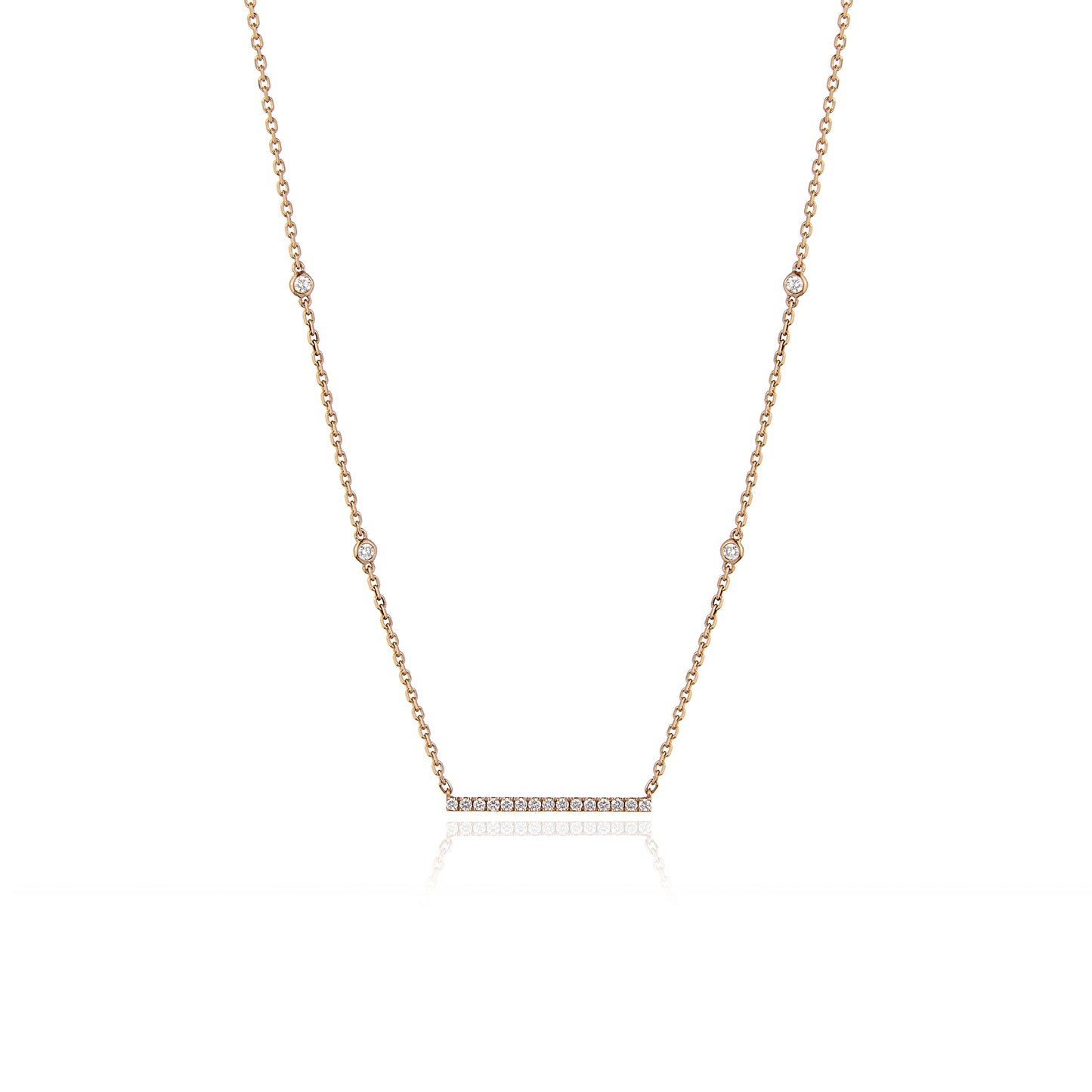 Diamond Bar Necklace in 18kt Yellow Gold