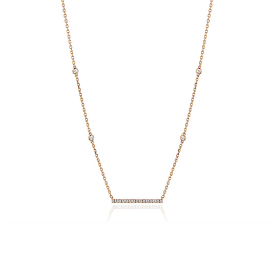 Diamond Bar Necklace in 18kt Yellow Gold